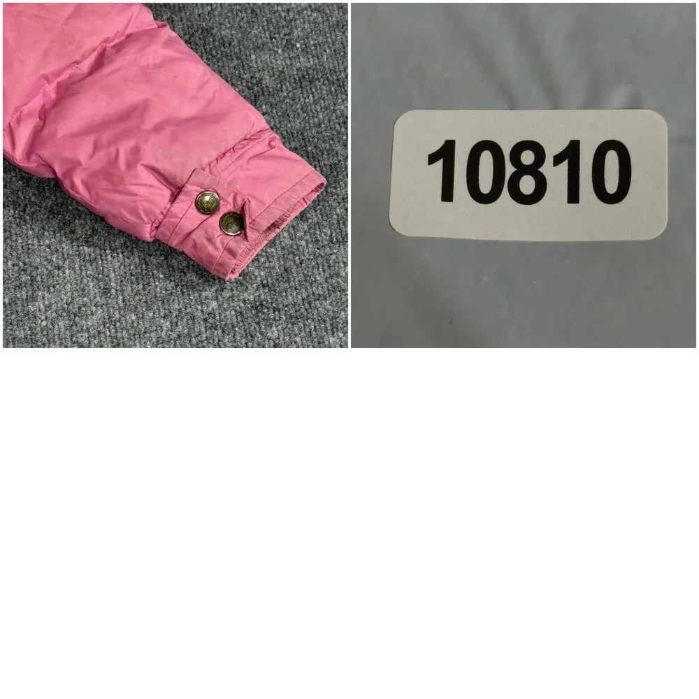 Gap Jacket Girls 14-16 Pink Down Puffer Snap Front Hooded Ski Winter Coat
